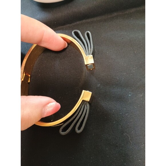 Vince Camuto Women's Black Leather And Gold Tone Magnet Bracelet - Picture 6 of 6